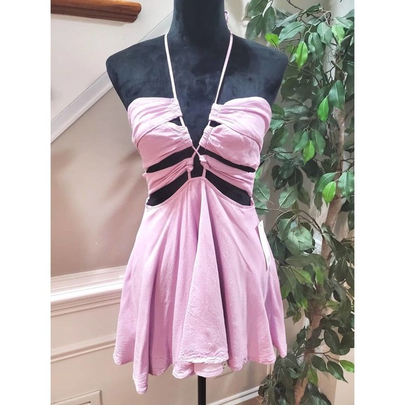 Tobi Women's Pink 100% Viscose Halter Neck Sleeveless Casual Top Blouse Size M - Picture 11 of 12